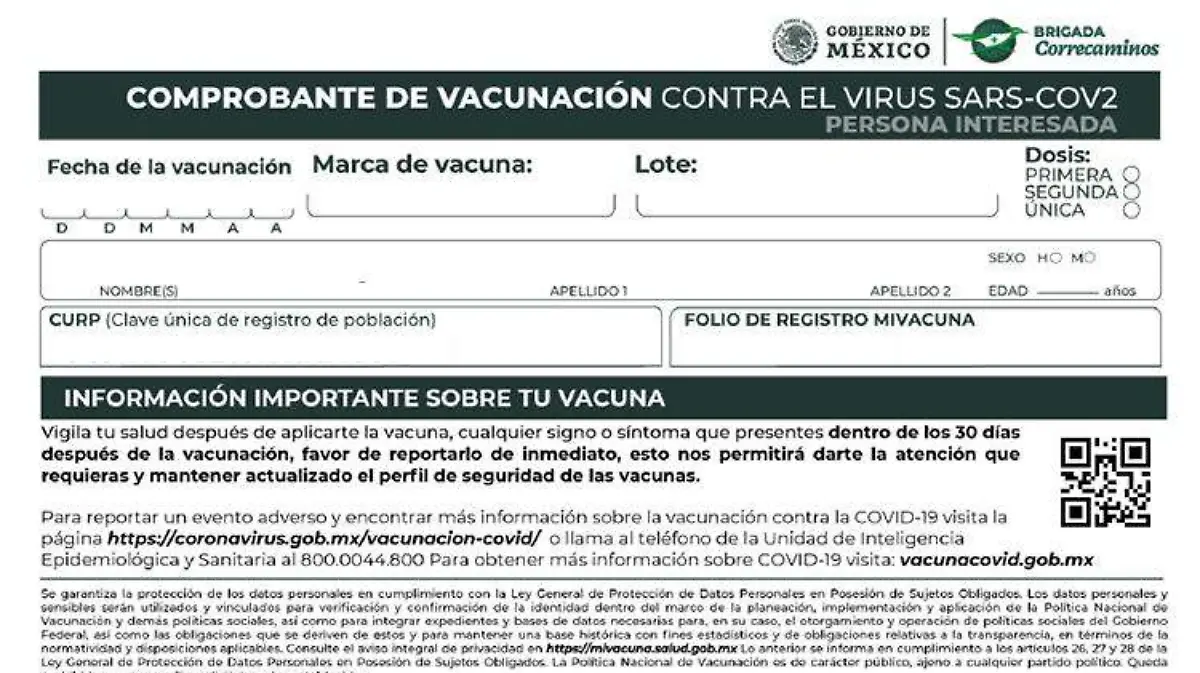 comprobante vacunacion